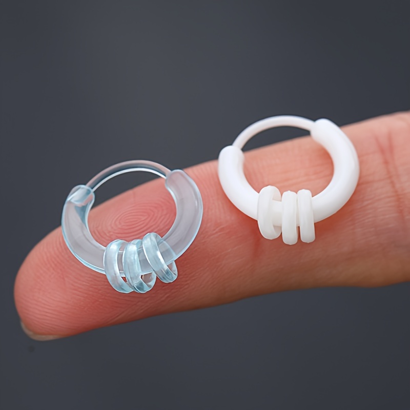 2 Pairs Dopamine Resin Earrings, Hypoallergenic Ear Cuffs